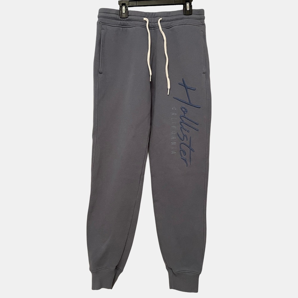 Hollister California Logo Joggers Gray Fleece Sweatpants Womens XS
